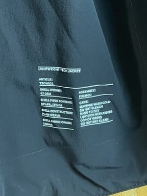 Ten Thousand Lightweight Tech Jacket Black Rain Mens L Water Repellent Full Zip - Thumbnail 5