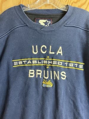 VINTAGE UCLA Bruins Sweatshirt Mens 2XL Navy Blue Starter Crewneck XXL Sweater - Thumbnail 2