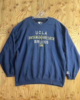 VINTAGE UCLA Bruins Sweatshirt Mens 2XL Navy Blue Starter Crewneck XXL Sweater - Image 1