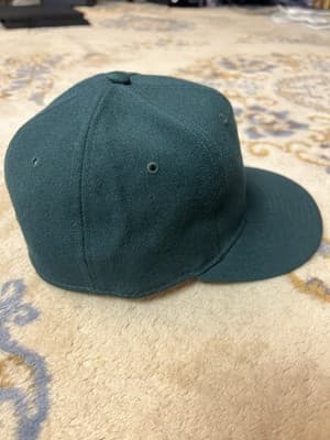VTG 90s New Era Oakland Athletics A's Fitted Pro Hat Size 7 Diamond Wool USA - Thumbnail 5