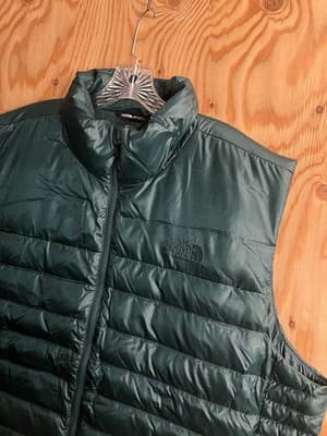 The North Face 550 Goose Down Puffer Vest Mens XXL Green Full Zip Outerwear - Thumbnail 2