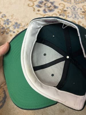 VTG 90s New Era Oakland Athletics A's Fitted Pro Hat Size 7 Diamond Wool USA - Thumbnail 8