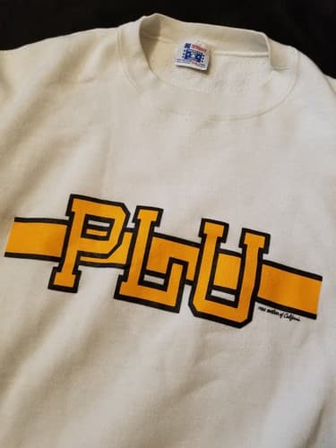 VTG PLU Sweatshirt XXL University Spellout Logo Sweater 80s Vintage College 2XL - Thumbnail 2