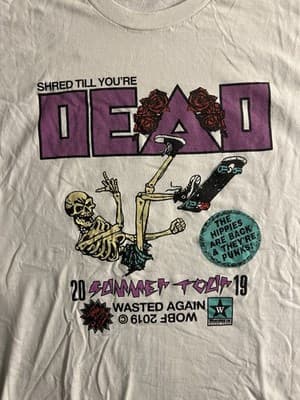 SHRED Til Your DEAD Grateful WOBF Mens L Shirt Rat Fink SUMMER 2019 Tour Hippie - Thumbnail 2