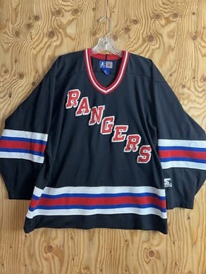 Vintage Starter New York Rangers Black Hockey Jersey Men’s Size XL 90s - Image 1