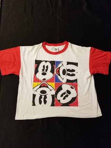 Vintage Mickey Mouse Expressions Pajama Shirt Oversized 80s Walt Disney OSFA L - Image 1