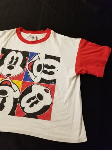 Vintage Mickey Mouse Expressions Pajama Shirt Oversized 80s Walt Disney OSFA L - Thumbnail 3