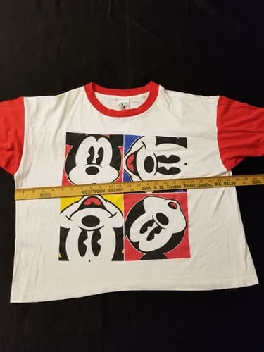 Vintage Mickey Mouse Expressions Pajama Shirt Oversized 80s Walt Disney OSFA L - Thumbnail 9