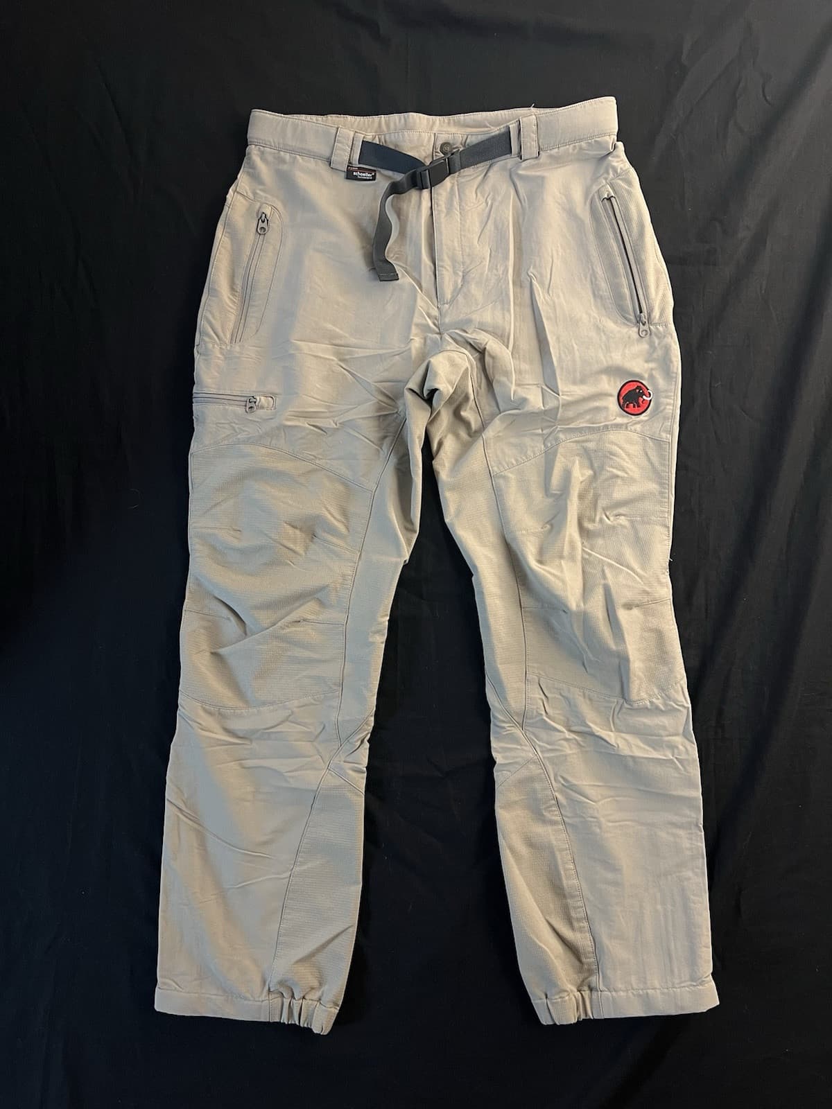 MAMMUT Y2K COURMAYEUR Stretch 3xDRY Pants Schoeller Womens 25 Taupe 32x30 Belted - Image 1