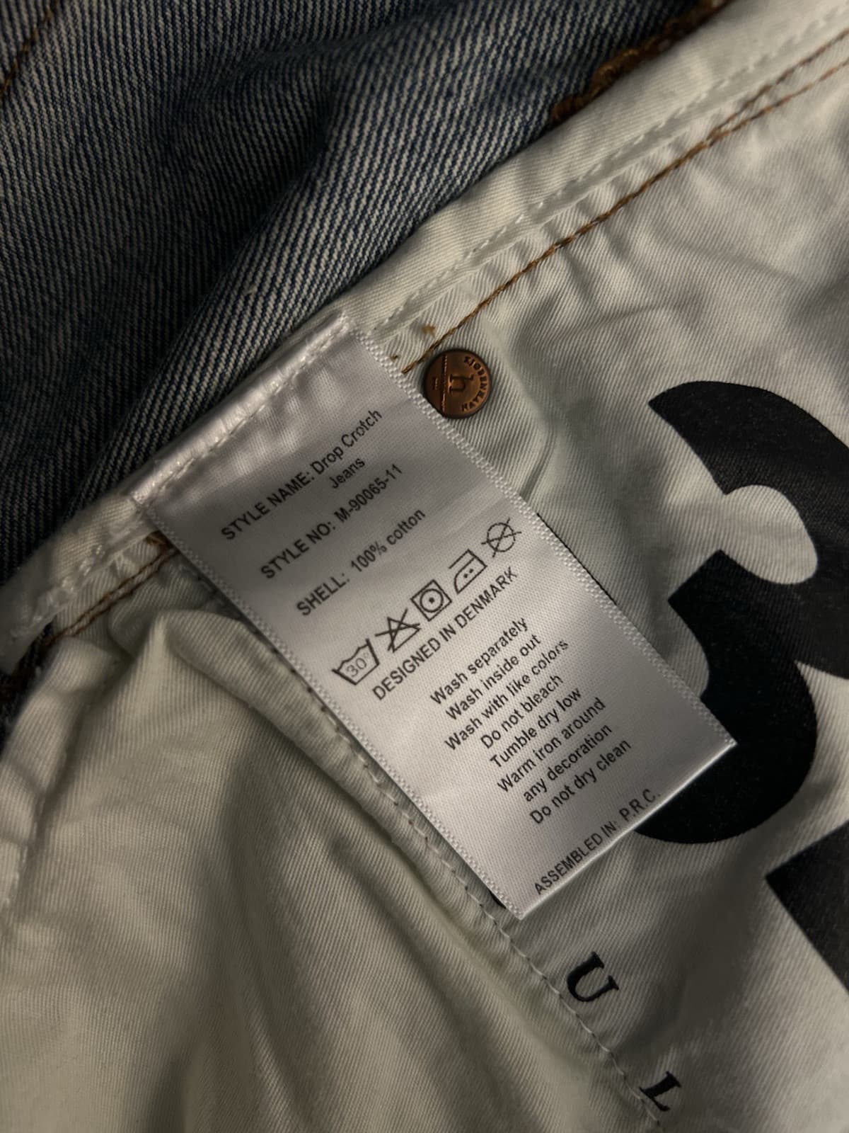 Han Kjobenhavn Drop Crotch Jeans Selvedge Japan Denim Mens Size 34x28 Regular - Thumbnail 8