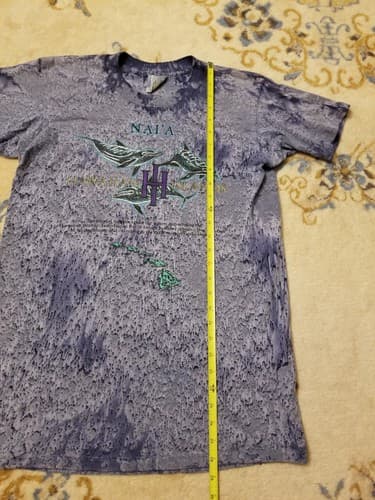 Vtg Hawaii Dolphin Psychedelic Tie Dye T-Shirt Mens M Nai'a Hawaiian Islands - Thumbnail 7