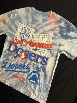 Online Ceramics Los Angeles Dosers Skull Bones L Shirt Tie Dye LA Grateful Dead - Thumbnail 3
