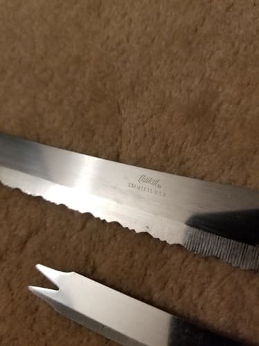 Lot Of 3 Vtg Knives Quikut Carve Serve Knife Serrated Fork Tip Blade USA Paring - Thumbnail 5