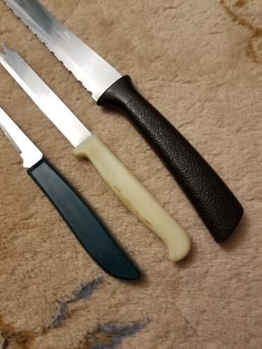 Lot Of 3 Vtg Knives Quikut Carve Serve Knife Serrated Fork Tip Blade USA Paring - Thumbnail 2