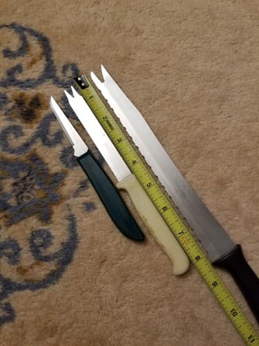 Lot Of 3 Vtg Knives Quikut Carve Serve Knife Serrated Fork Tip Blade USA Paring - Thumbnail 7