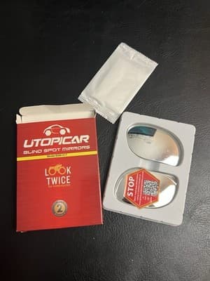 NIB New Utopicar Blind Spot Mirrors Model BSM-017 Look Twice For Motorcycles - Image 1