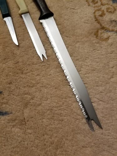 Lot Of 3 Vtg Knives Quikut Carve Serve Knife Serrated Fork Tip Blade USA Paring - Thumbnail 9