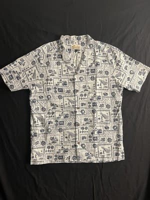 Limited Edition Patagonia Pataloha Opihi Mens L Hawaiian Shirt Hemp Fishing Sea - Image 1