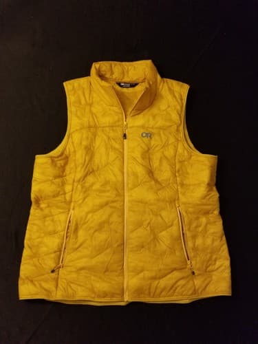 Outdoor Research Womens XL Superstrand LT Vest Yellow Puffer Nano Puff Insulated - Image 1