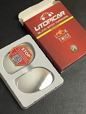 NIB New Utopicar Blind Spot Mirrors Model BSM-017 Look Twice For Motorcycles - Thumbnail 6