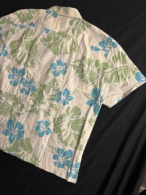 NEW Kahala Mens 2XL Hawaiian Green Floral Short Sleeve Button Up Shirt Mohala - Thumbnail 13