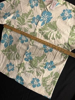 NEW Kahala Mens 2XL Hawaiian Green Floral Short Sleeve Button Up Shirt Mohala - Thumbnail 10