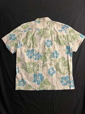 NEW Kahala Mens 2XL Hawaiian Green Floral Short Sleeve Button Up Shirt Mohala - Thumbnail 11
