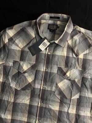 NEW Pendleton Frontier Aztec Pearl Snap Shirt Men's XL Western Long Sleeve Plaid - Thumbnail 2