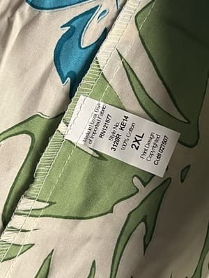 NEW Kahala Mens 2XL Hawaiian Green Floral Short Sleeve Button Up Shirt Mohala - Thumbnail 8