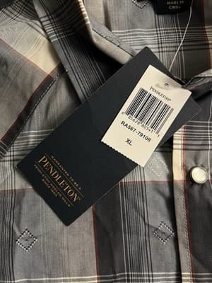 NEW Pendleton Frontier Aztec Pearl Snap Shirt Men's XL Western Long Sleeve Plaid - Thumbnail 4