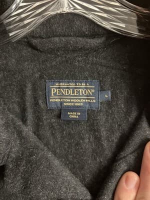 Pendleton Wool Cashmere Button Up Shirt Mens L Black Board Shirt Pockets - Thumbnail 4