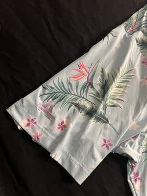 Bad Birdie Mens 3XL Tropical Performance Polo Floral Hawaiian Golf Shirt - Thumbnail 3