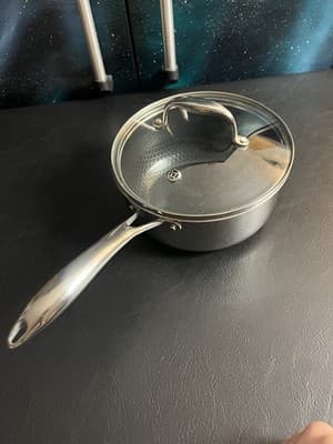 Hexclad Hybrid Non Stick Pot Stainless Steel Saucepan 3-Quart w/ Glass Top Lid - Thumbnail 14