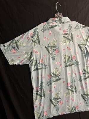 Bad Birdie Mens 3XL Tropical Performance Polo Floral Hawaiian Golf Shirt - Thumbnail 8