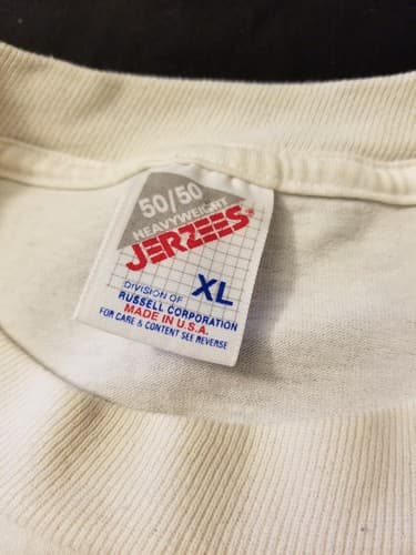 Vintage 90's Retro Vancouver Canada Mens XL White Shirt USA Jerzees Purple White - Thumbnail 4
