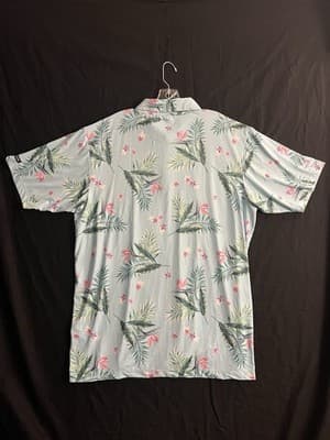 Bad Birdie Mens 3XL Tropical Performance Polo Floral Hawaiian Golf Shirt - Thumbnail 6