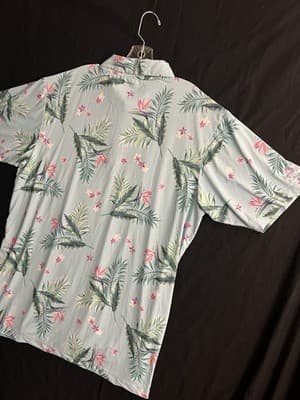 Bad Birdie Mens 3XL Tropical Performance Polo Floral Hawaiian Golf Shirt - Thumbnail 7