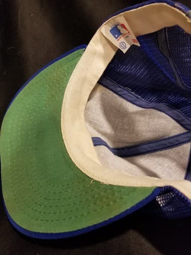 Vtg MLB KC Kansas City Royals Mesh Snapback Trucker Hat Cap Mens Large L Blue - Thumbnail 13