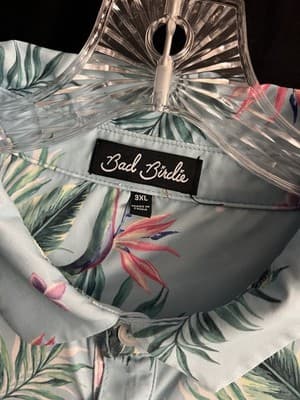 Bad Birdie Mens 3XL Tropical Performance Polo Floral Hawaiian Golf Shirt - Thumbnail 2
