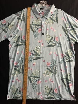 Bad Birdie Mens 3XL Tropical Performance Polo Floral Hawaiian Golf Shirt - Thumbnail 9