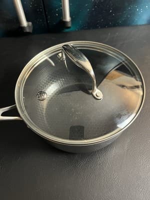 Hexclad Hybrid Non Stick Pot Stainless Steel Saucepan 3-Quart w/ Glass Top Lid - Thumbnail 15