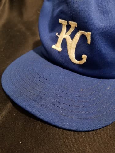 Vtg MLB KC Kansas City Royals Mesh Snapback Trucker Hat Cap Mens Large L Blue - Thumbnail 2