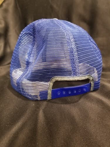 Vtg MLB KC Kansas City Royals Mesh Snapback Trucker Hat Cap Mens Large L Blue - Thumbnail 4
