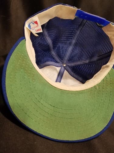 Vtg MLB KC Kansas City Royals Mesh Snapback Trucker Hat Cap Mens Large L Blue - Thumbnail 11