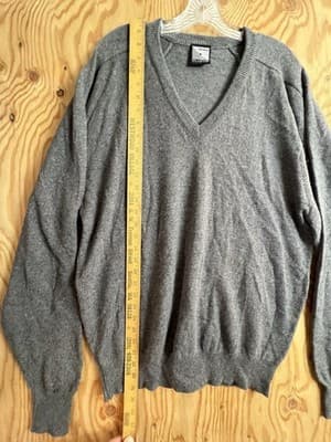 Nordstrom Made In Scotland Clan Douglas 100% Cashmere Mens XL Sweater V-Neck - Thumbnail 3