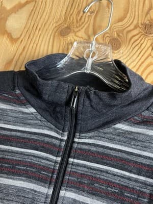 SmartWool Merino Wool 250 Pullover Sweater Base Layer 1/4 Zip Mens M Grey Black - Thumbnail 6