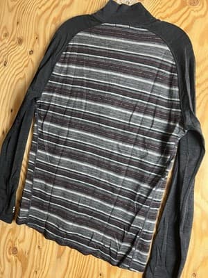 SmartWool Merino Wool 250 Pullover Sweater Base Layer 1/4 Zip Mens M Grey Black - Thumbnail 13