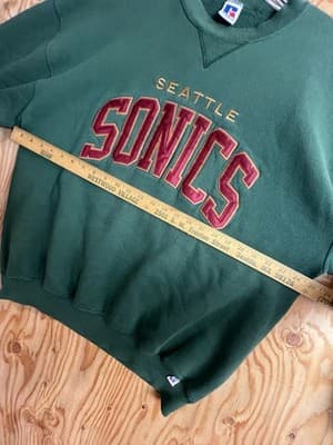 Vtg Seattle Sonics Russell Athletic Men’s XXL Crewneck Sweatshirt USA Green NBA - Thumbnail 6
