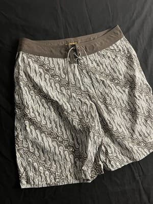 VTG Pataloha Patagonia Board Shorts Mens 34 Swim Trunks Nylon Lace Up Pocket AOP - Thumbnail 3