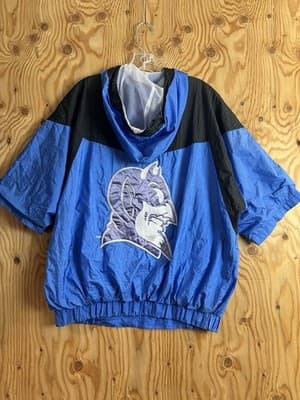 VTG Duke Blue Devils M Collegiate Jacket Windbreaker Anorak Hoody Short Sleeve - Thumbnail 2